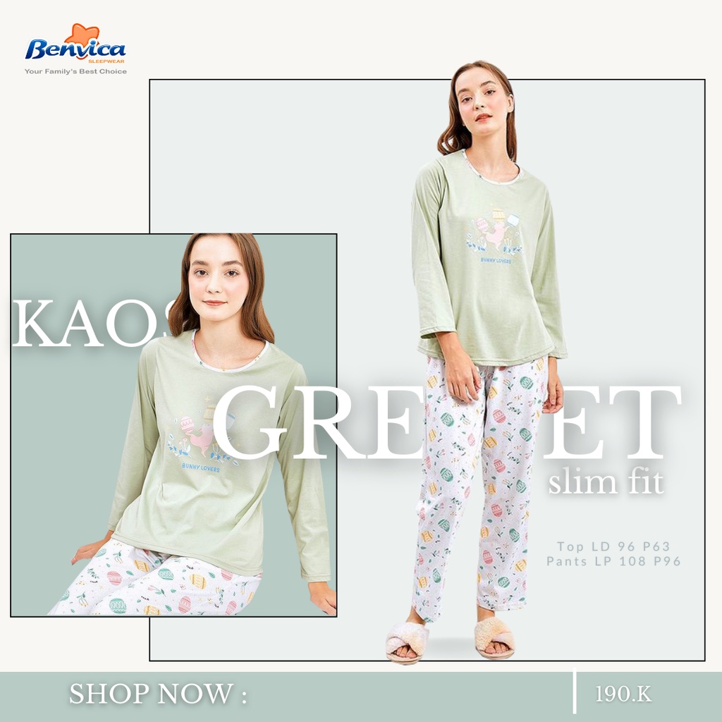 BAJU TIDUR PIYAMA KAOS LENGAN PANJANG ADEM BANYAK MOTIF GREET