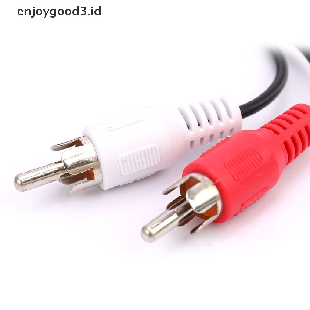 Kabel Adapter Konektor jack Stereo 3.5mm RCA Female Ke 2 RCA Male