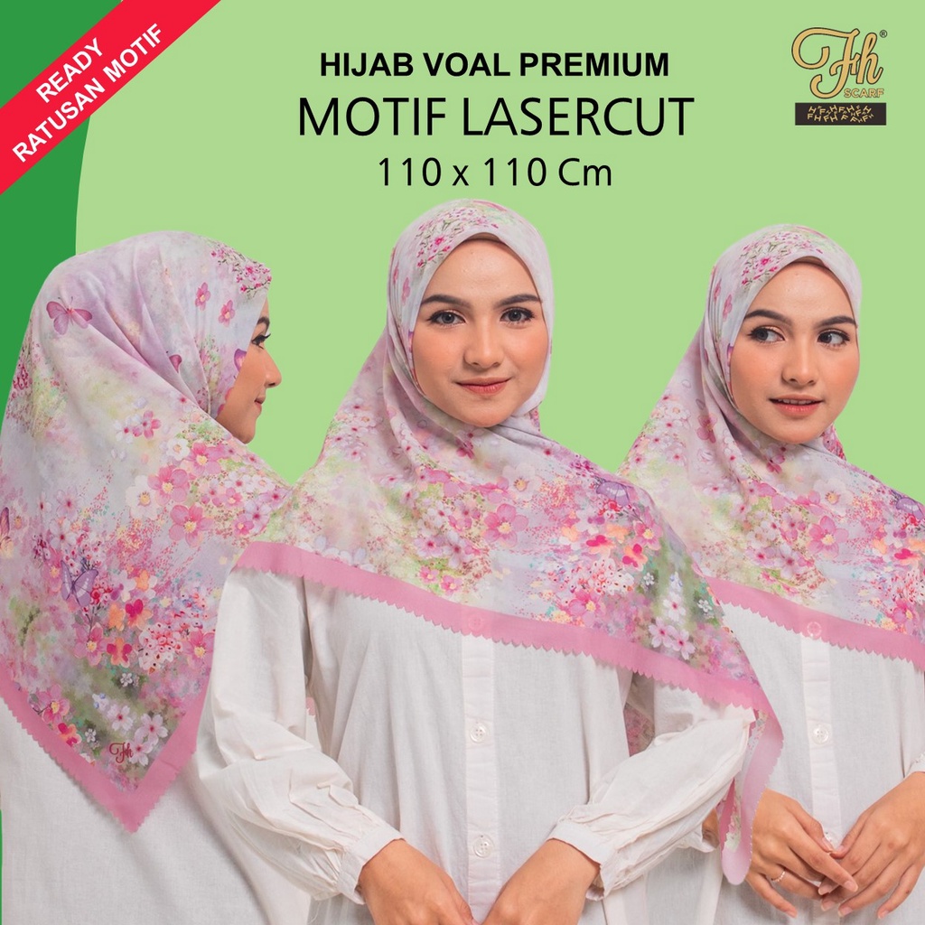 Jual JILBAB SEGI EMPAT JILBAB MOTIF HIJAB VOAL LASERCUT FH SCARF SERI 9 ...