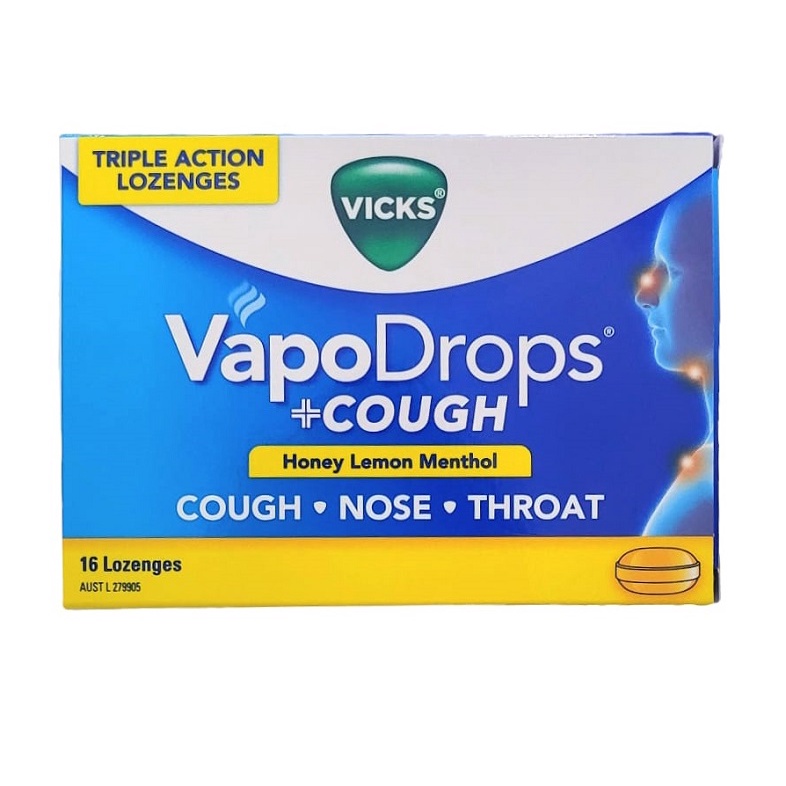 Jual Vicks Vapodrops Cough Nose Throat Rasa Honey Lemon Menthol Obat Batuk Hisap Lozenges