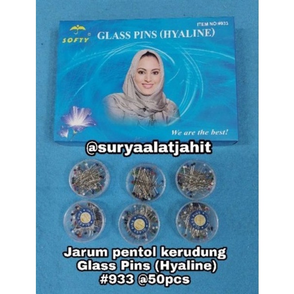 Jarum pentol kerudung #933 Glass Pins @50pcs =rp.3.000/1kotak