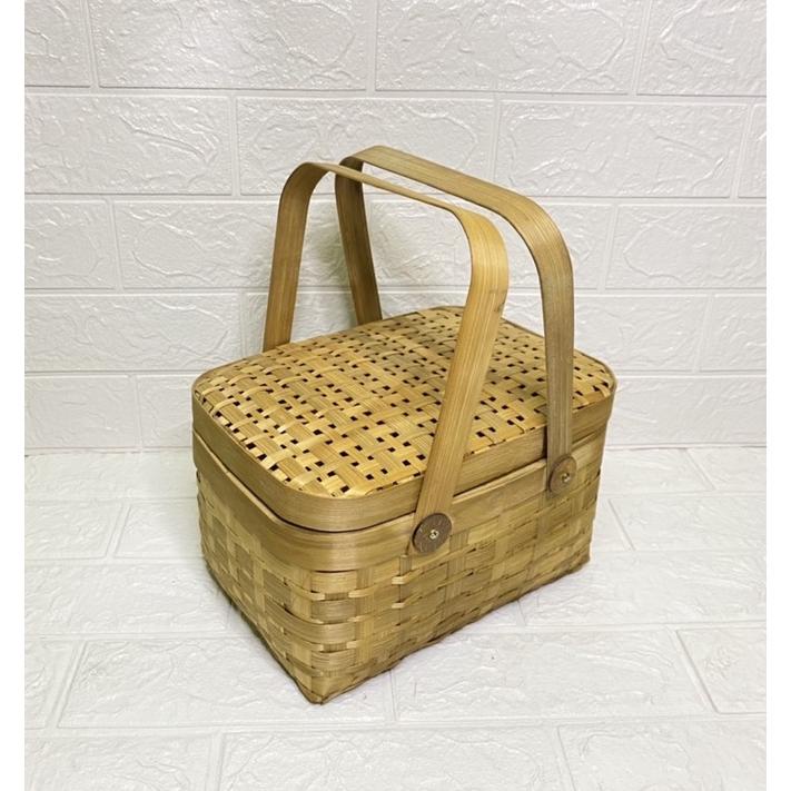 

Box Bambu | Kotak Anyaman Bambu | Hampers Bambu | Keranjang Bambu | 25x15 cm