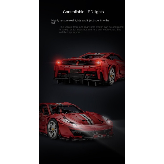 Double E CaDA Bricks Master Series Ferrari 488 Italian Supercar Set Perfect Gift For Children