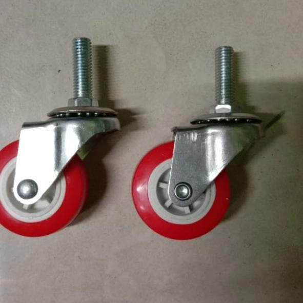 roda troli roda pu roda baut 2 inch baut tusuk