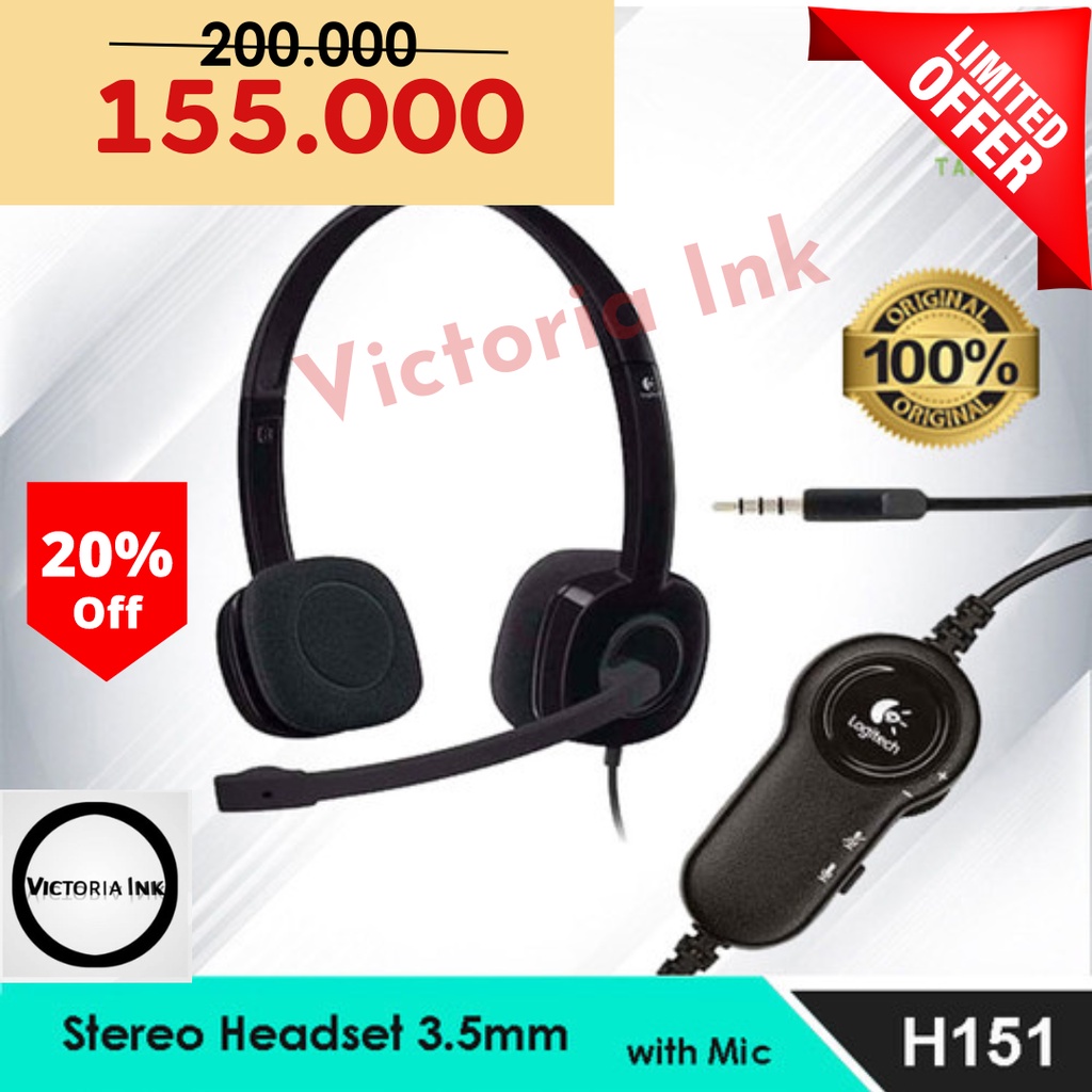 Logitech H151 Headset Stereo Mikrofon Noise Cancelling Handset H 151 Headset Gaming Headset Logitech