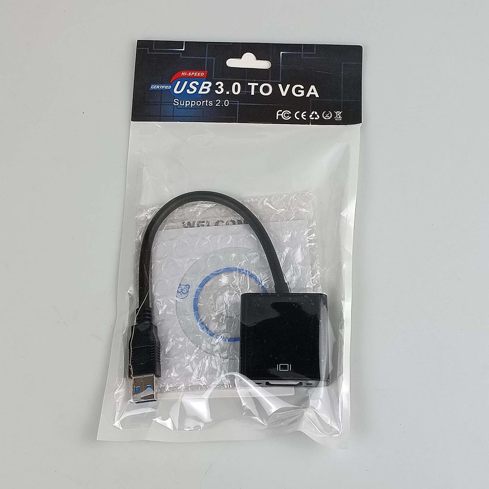 Adaptor Display USB 3.0 ke VGA / Kabel Adaptor USB VGA - Black