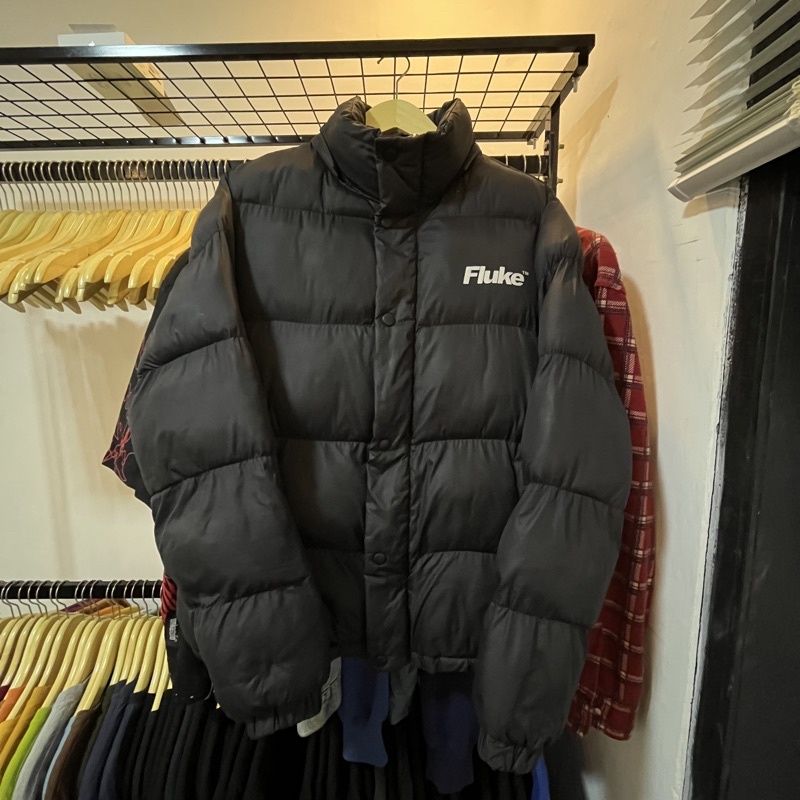 Fluke skateboard gose down jacket bulang second thrifting