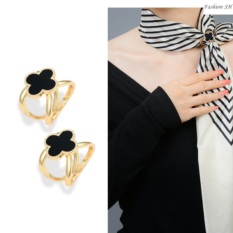 Bros Bentuk Daun clover Multifungsi Bahan alloy M40327