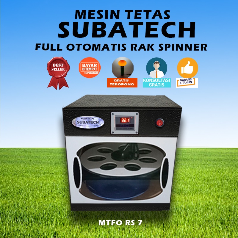 Mesin Tetas Telur Full Otomatis Penetas SUBATECH Rak Spinner Kapasitas 7 MTFORSK7