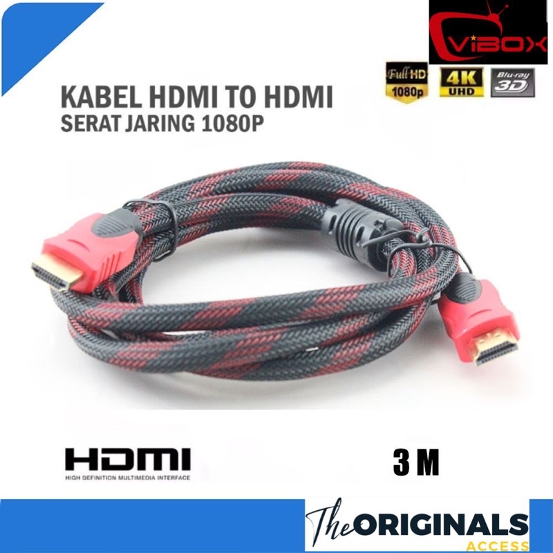 Kabel set top box HDMI to HDMI 3 Meter | HDTV Cable tv smart box 3M 1080P material gold plate vibox original 4K Promo By Sen