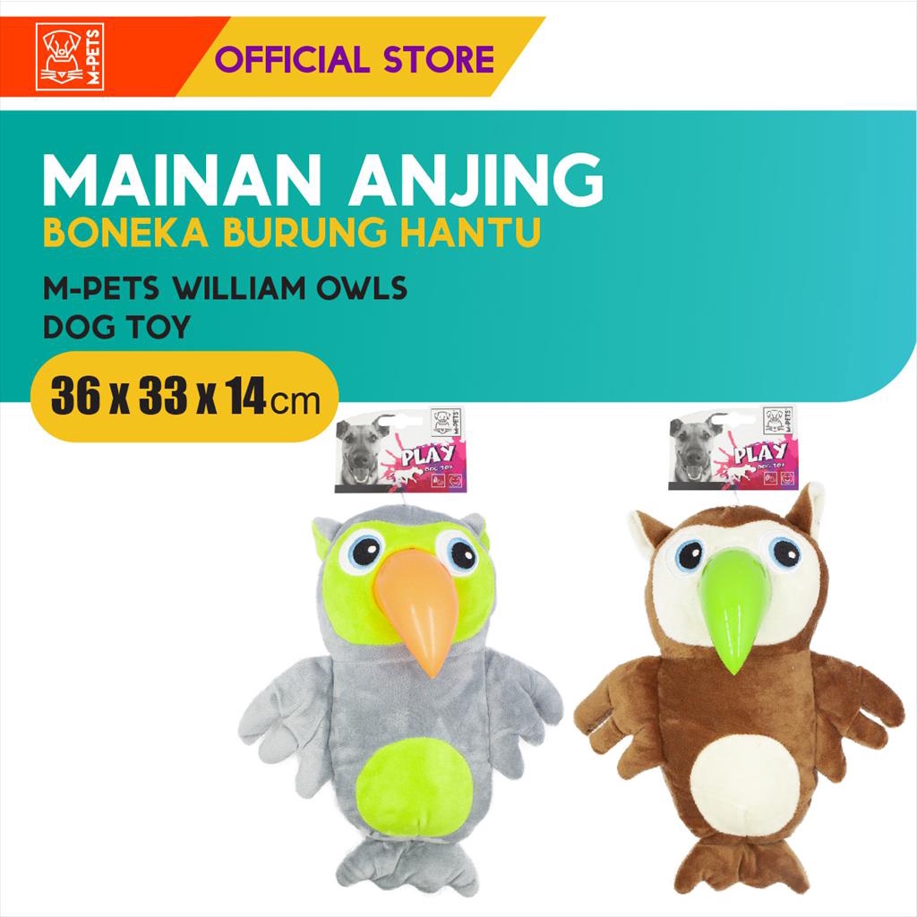 M-Pets William Owls Dog Toy / Mainan Anjing Boneka Burung Hantu Bunyi