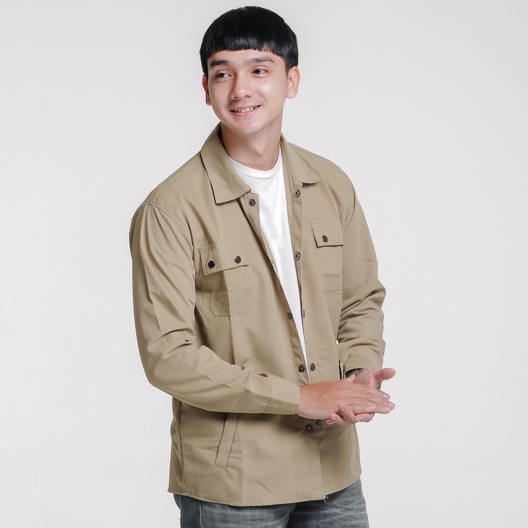 JAKET PRIA TERBARU CANVAS  S M L XL XXL TYPE KEMEJA SEMI PARKA CASUAL ORIGINAL ICON BDG