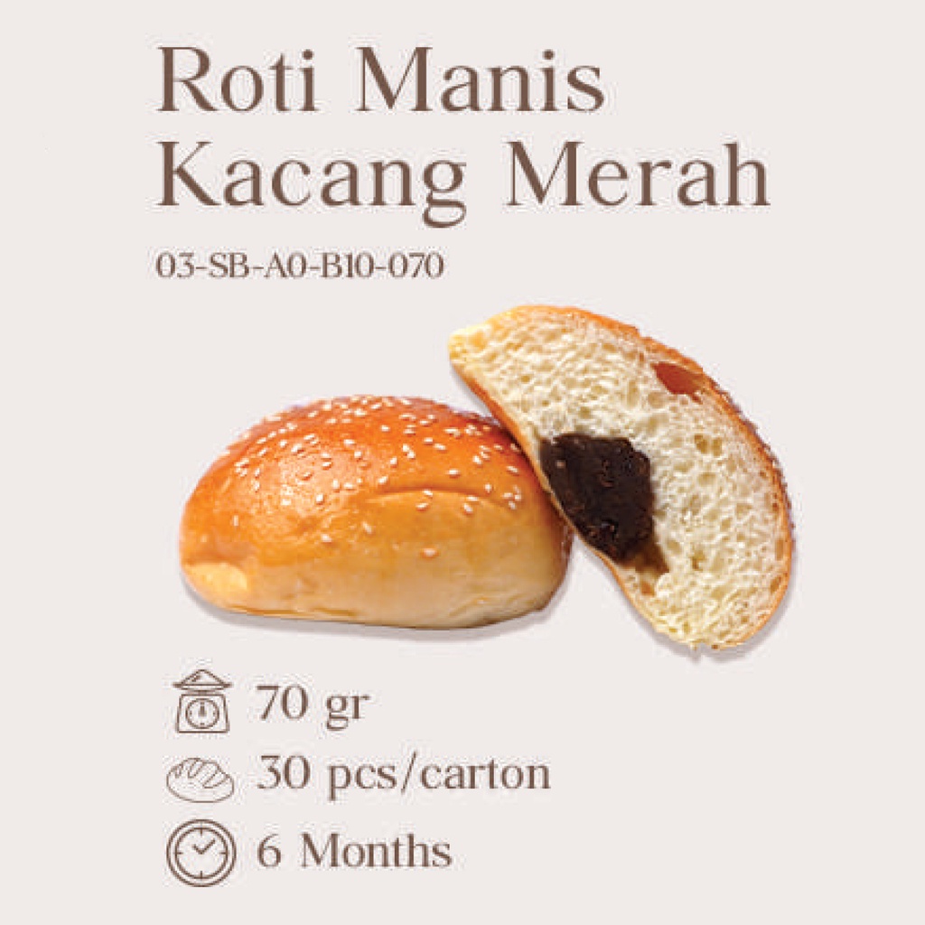 

ROTI MANIS KACANG MERAH FRESH/READY-TO-EAT (KARTON)
