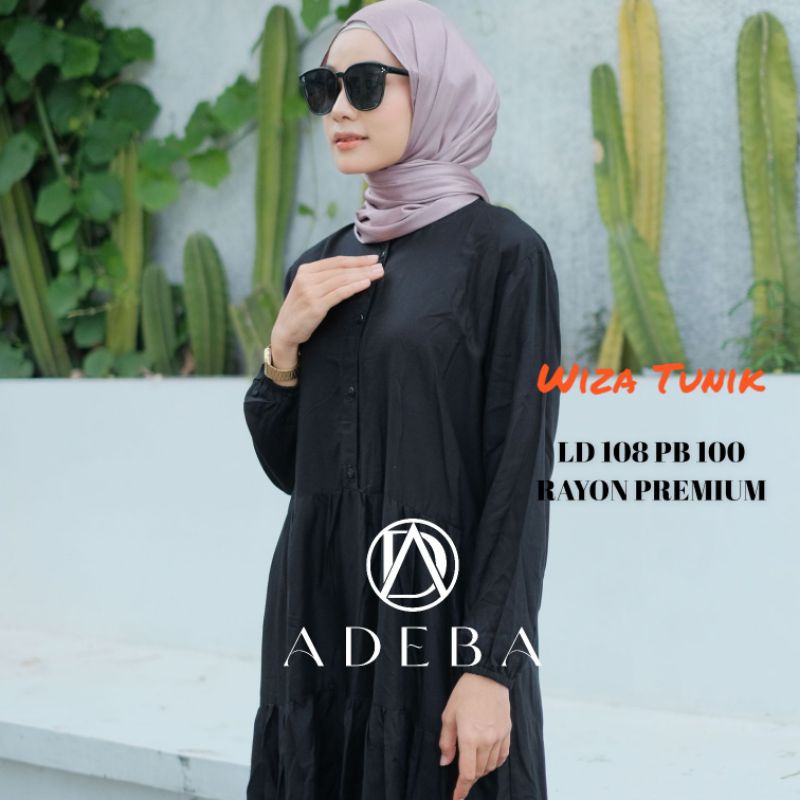 TUNIK HITAM POLOS BAHAN RAYON PREMIUM