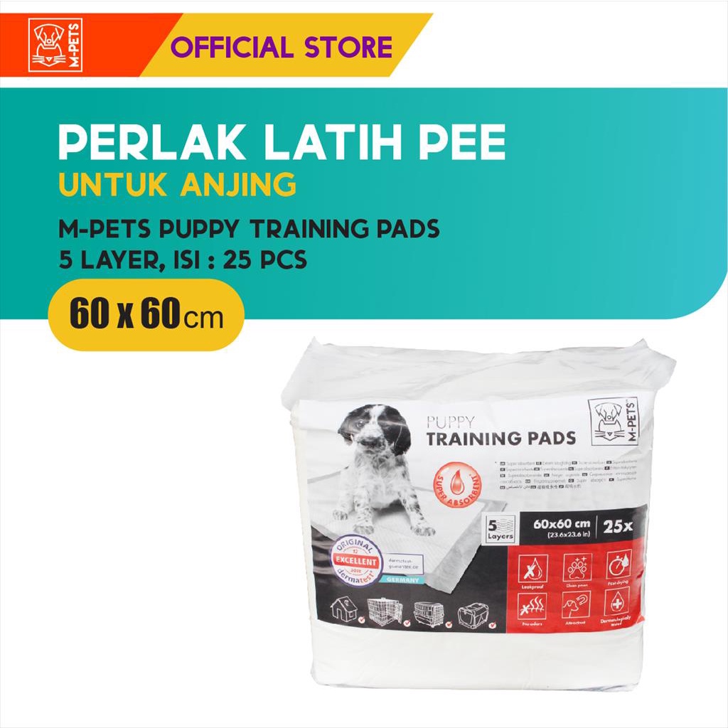 M-Pets 5 Layer Dog Training Pad 60 x 60 cm 25 pcs / Perlak Latih Pee