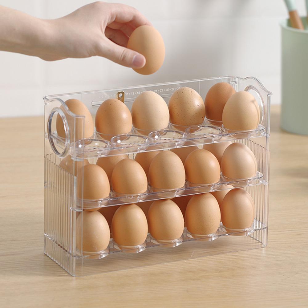 Solighter Wadah Telur 3lapis Kulkas Rumah Tangga Tempat Telur Tray Egg Organizer Rak