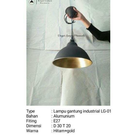 Kap Lampu Gantung Industrial Alumunium Bar Caffe Resto Indoor Outdoor
