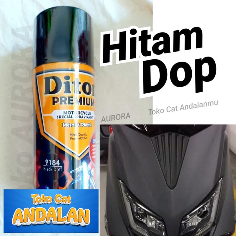 

Toko Cat Andalan - Pilox Diton Premium Black Doff 9184 Hitam Dof Dop Cat Pilok Tahan Bensin Sejenis Samurai Paint | Toko Cat Andalan Mobil dan Motol