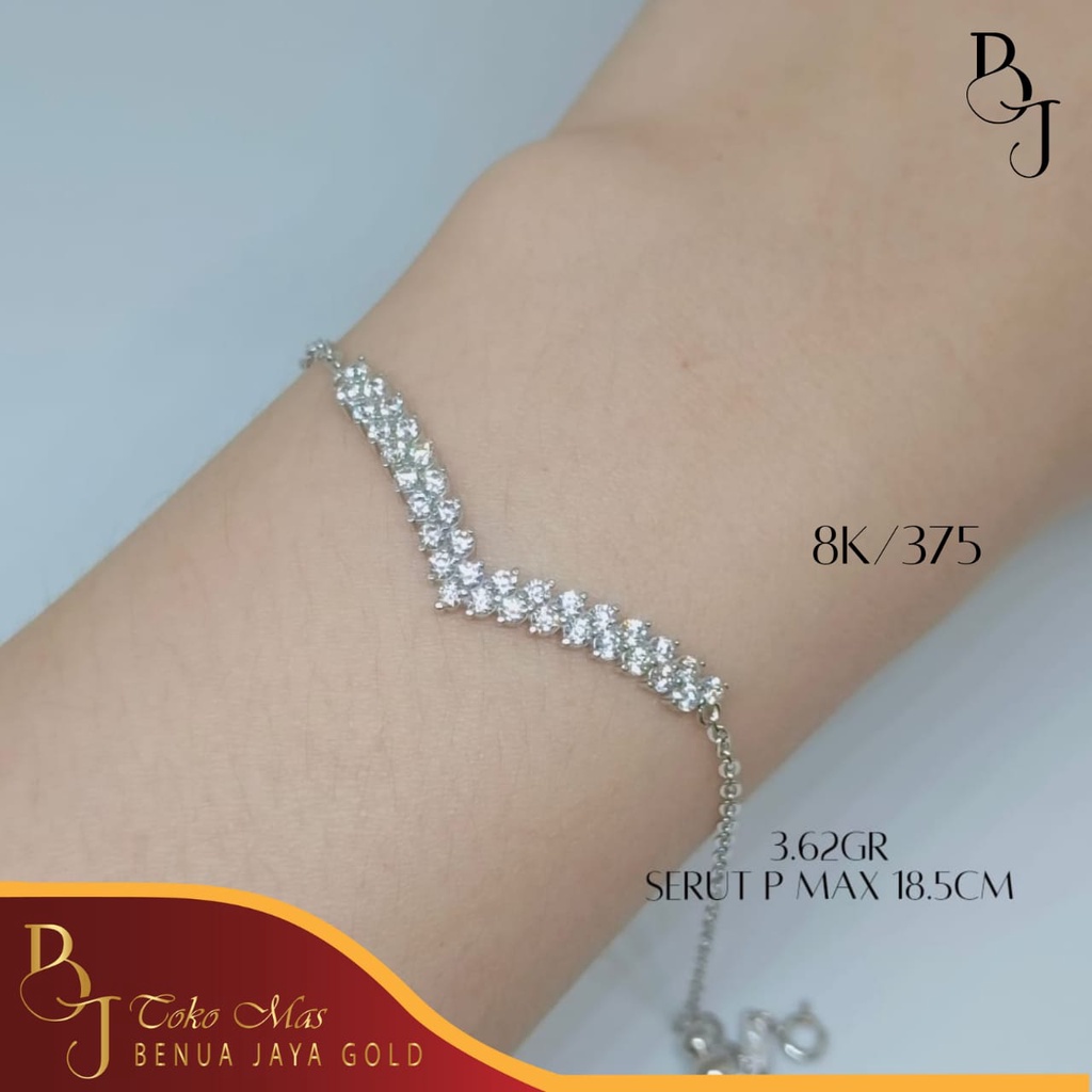 Gelang Serut Fuji Emas Putih 8K/375