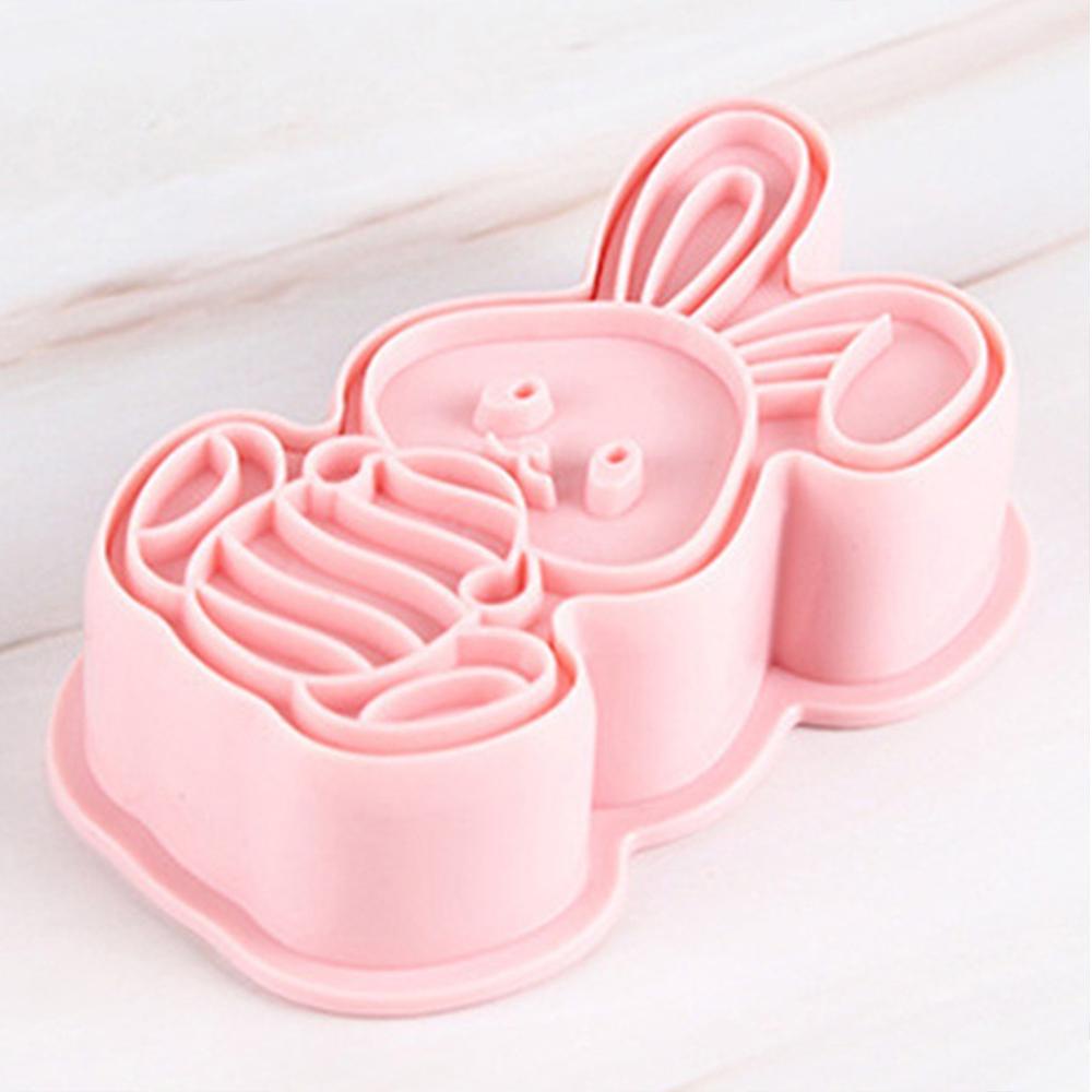 Solighter 6Pcs/Set Easter Cookies Cutter Plunger Kartun Kelinci Ayam Dekorasi Paskah