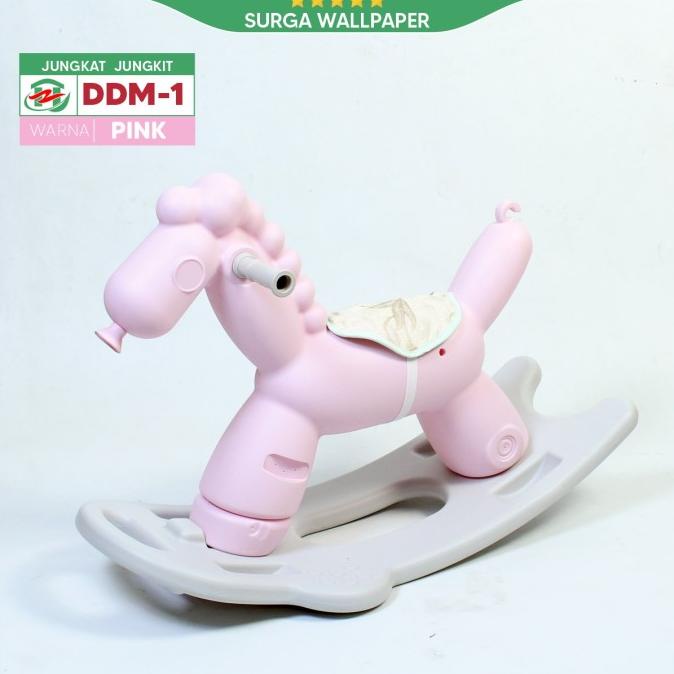 KERETA KUDA-MAINAN DORONG- KUDA KUDAAN ANAK KUALITAS PREMIUM - DDM-1 PINK stock ada