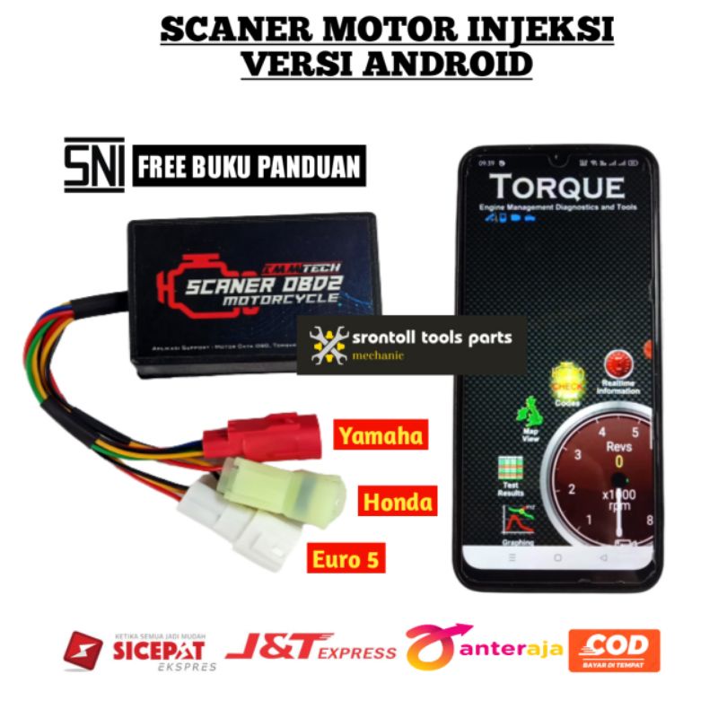 SCANER SCANNER OBD 2 MOTOR INJEKSI VERSI ANDROID scaner sacanner honda beat fi vario fi pcx cbr soni