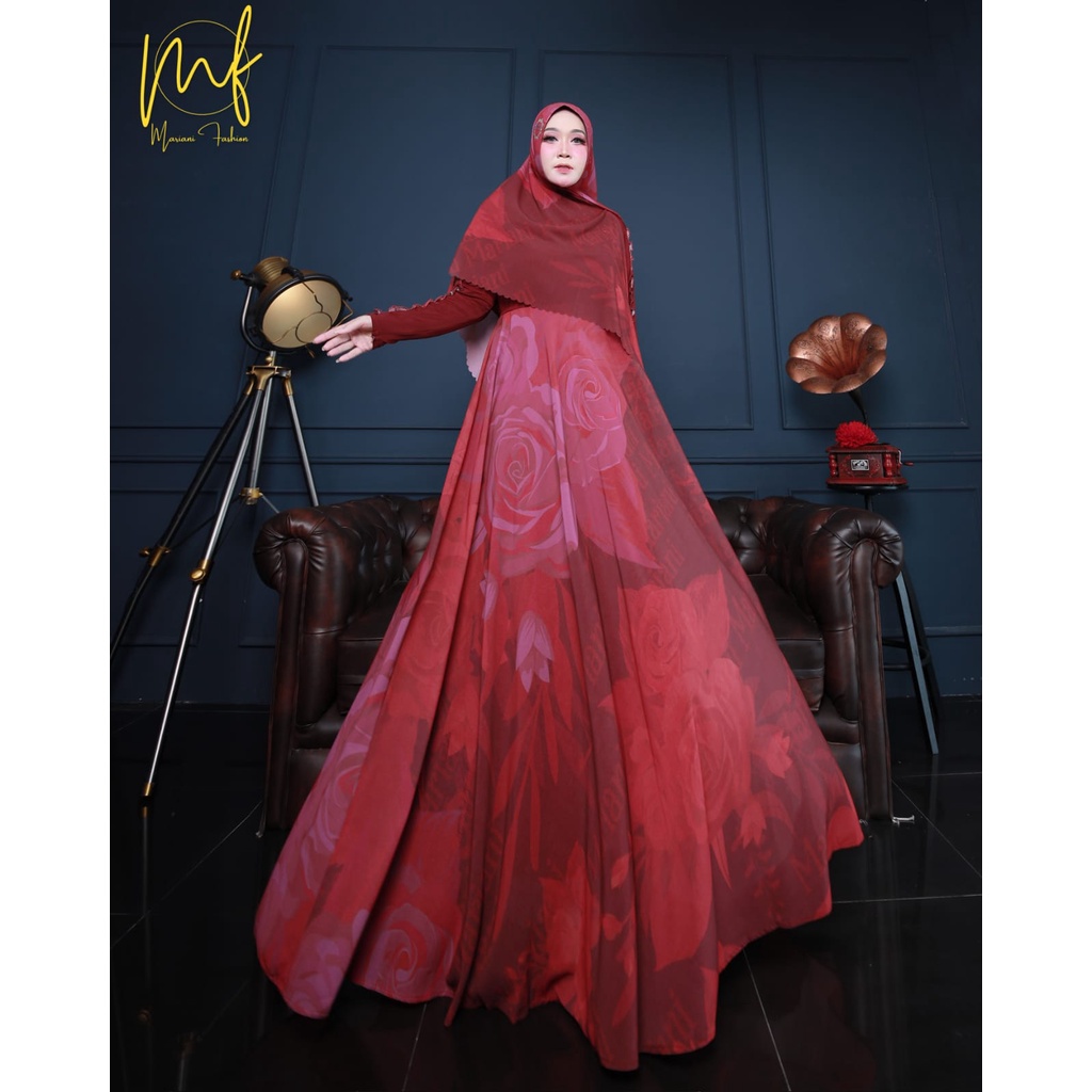 Zahira1808 Sale Cuci Gudang Keyziah  Series Ceruty Baby Doll Mix Jersey Premium Syari Dengan Khimar 