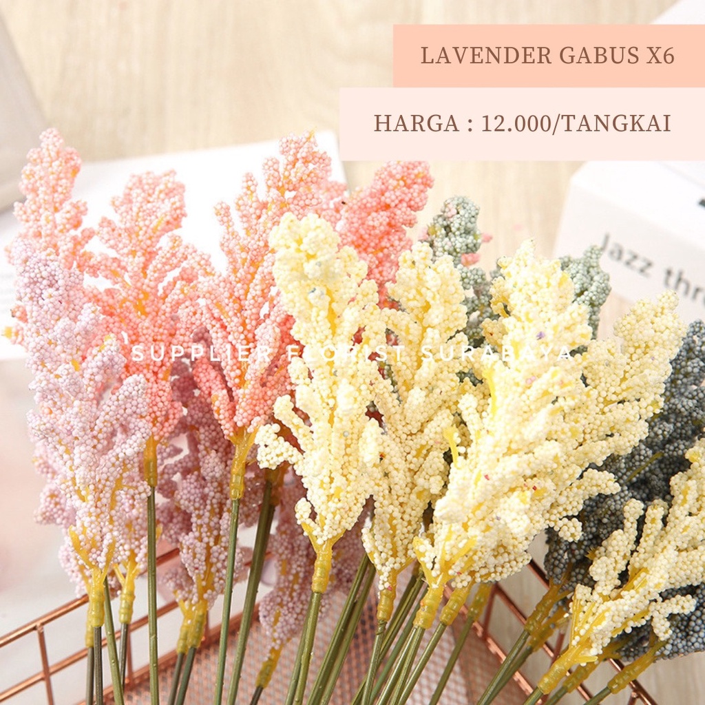 BUNGA LAVENDER GABUS 1 IKAT ISI 6 TANGKAI, TINGGI 30CM DAUN LAVENDER BUNGA PALSU BUNGA ARTIFICIAL BUNGA IMITASI SCRAPBOOK FLOWER DOME DIY ARTIFICIAL FLOWER FLORIST