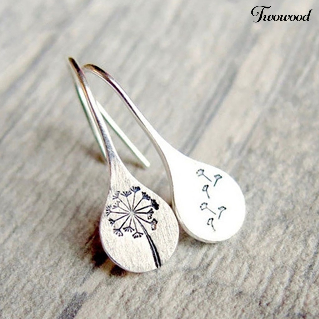 Anting Stud Hook Desain Bunga Dandelion Gaya Retro Untuk Hadiah