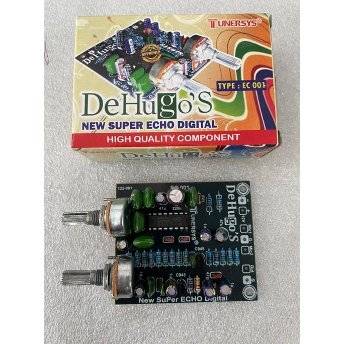 TERMURAH COD - Super Echo Digital DeHugos Tunersys EC001 Reverb 2 potensio .