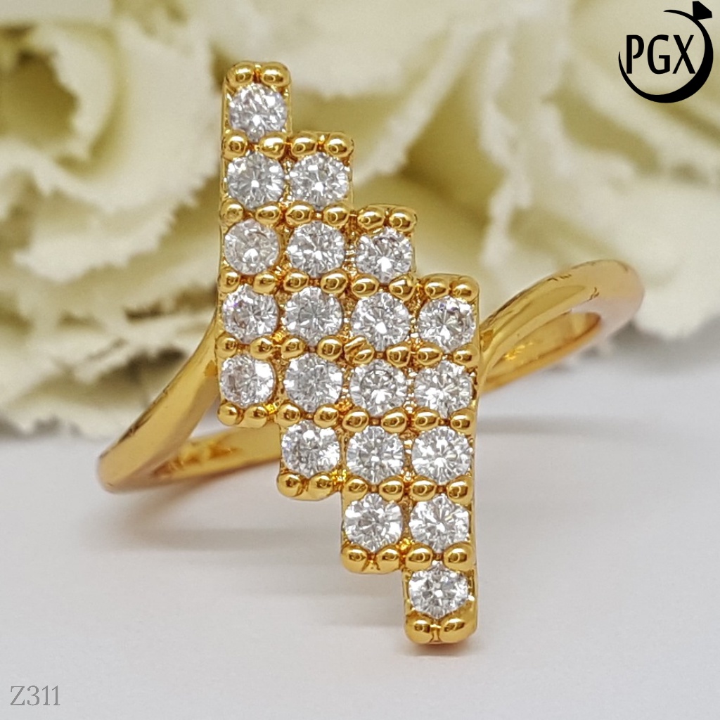 PGX Cincin Xuping Wanita Perhiasan Lapis Emas Aksesoris Fashion Premium - Z311
