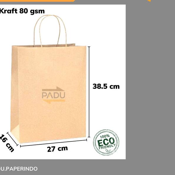

Grocery Bag + Tali 27x16x38.5 cm - SOS Paper Bag / Kantong Belanja