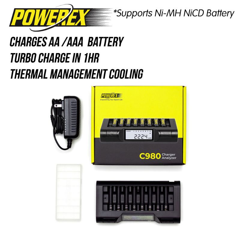 POWEREX MH C980 CHARGER ANALYZER /POWEREX 8