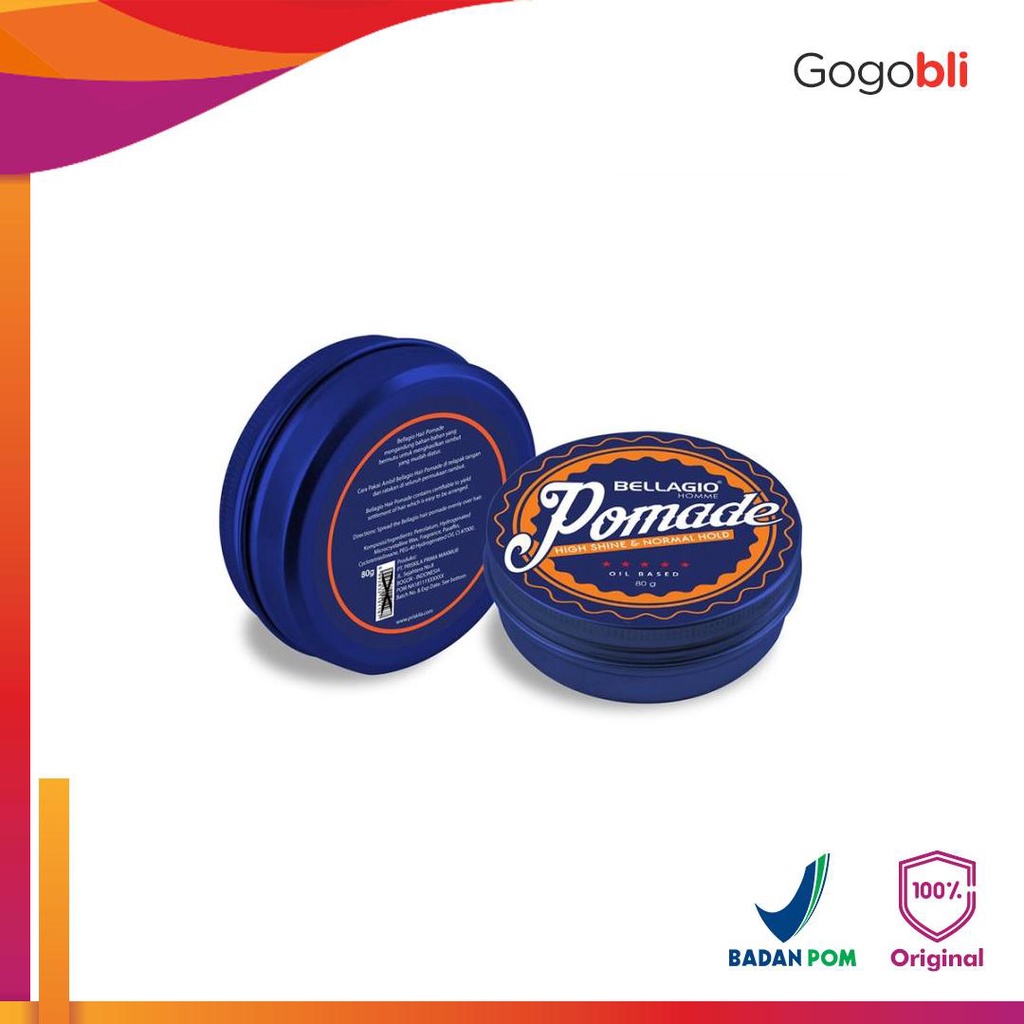Bellagio Homme Pomade High Shine and Normal Hold (Orange) Oil Based 80gr