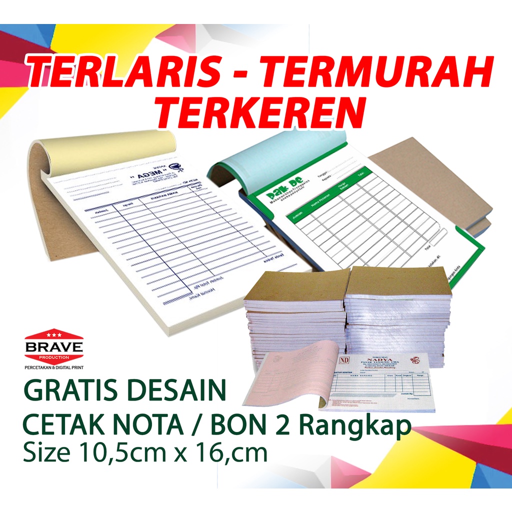 Jual Nota Nama Sendiri Nota Custom 2 Rangkap Ukuran 14 Folio 2 Ply Shopee Indonesia 7157