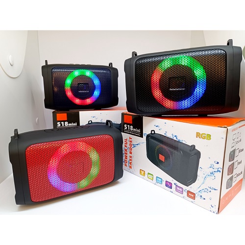 Speaker bluetooth RGB S18 mini with LED stereo TWS