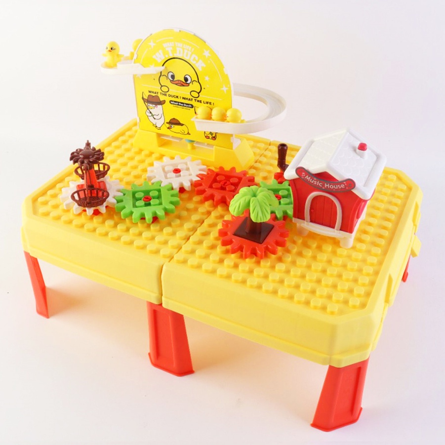 Okiedog Slide Block Table Building Block Train Mainan Anak Balok Puzzle Mainan Edukatif Creative Building Blocks