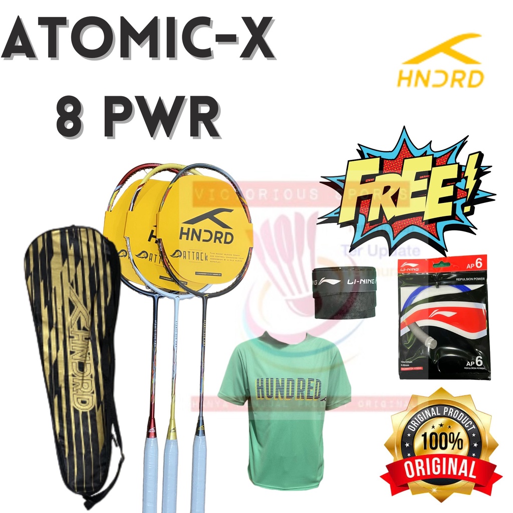 RAKET BULUTANGKIS BADMINTON HUNDRED ATOMIC-X 38 POWER | ATOMIC-X 38 CONTROL ORIGINAL