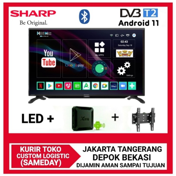 SHARP AQUOS LED 32 Inch DIGITAL SMART ANDROID BOX VERSI 11 2T-C32DC1i - RAM 2GB16GB TANPA PASANG Pro