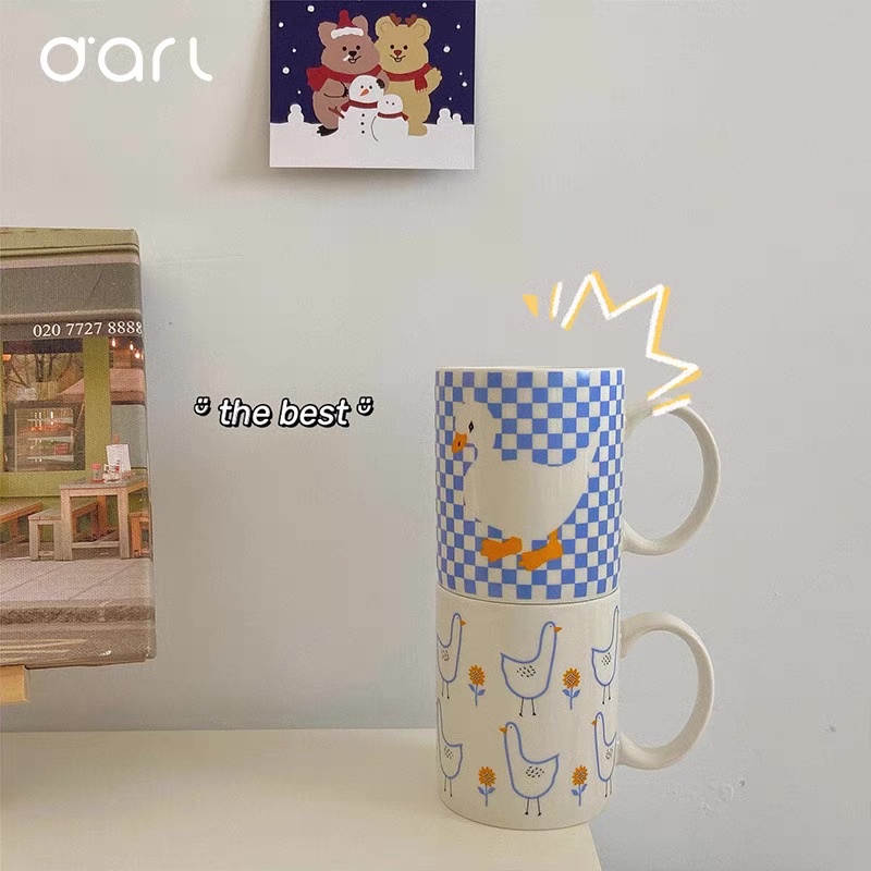 GELAS KERAMIK MOTIF BEBEK LUCU / MUG AESTHETIC DUCK SERIES / CUTE MUG KOREA / GELAS KOPI TEH SUSU JUS / GELAS KACA TEBAL / TUMBLR GLASS / CANGKIR BEBEK / GELAS RUMAHAN