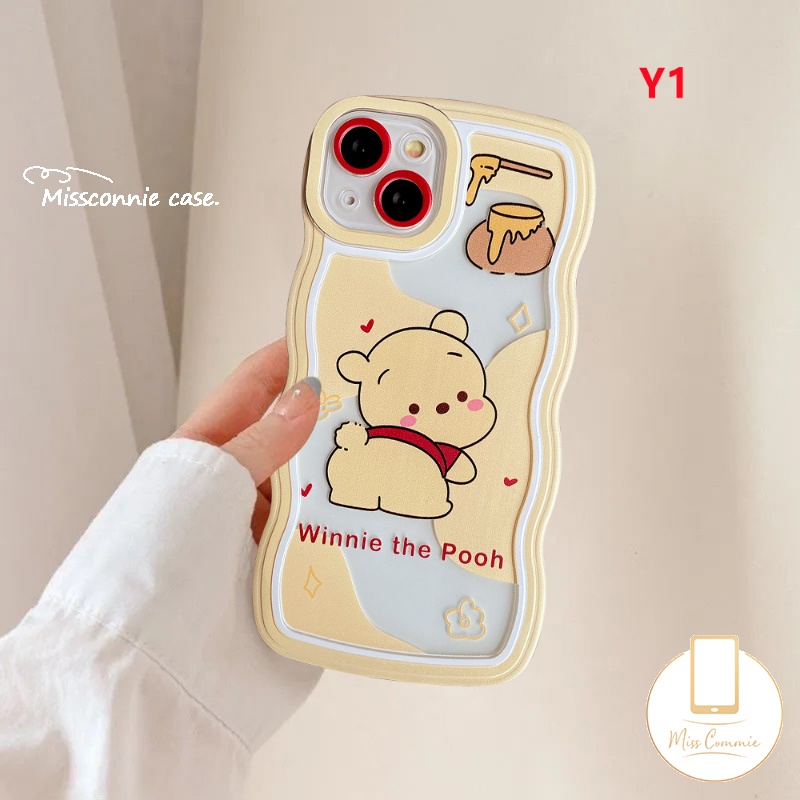 Case Untuk Samsung A04s A04 A04E A13 A32 A12 A14 A53 A22 A52 A03s A52s A50 A23 A33 A50s A02s A21s A30s A20 A51 A03 A31 A11 Lucu Winnie The Pooh Kartun Pochacco Wavy Edge Soft Cover