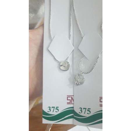 kalung liontin bulat simple kasual emas putih cantik emas asli muda 375 murah