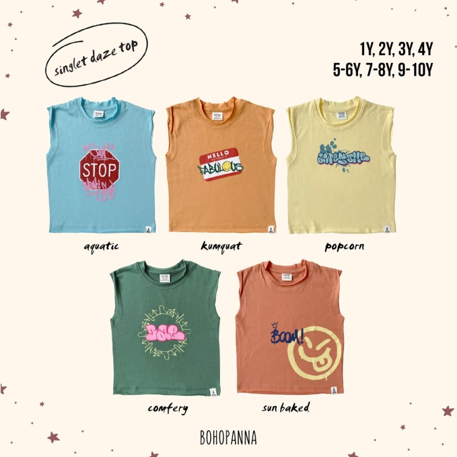 BohoBaby DAZE TOP SINGLET / Bohopanna Boho Kaos Singlet Anak