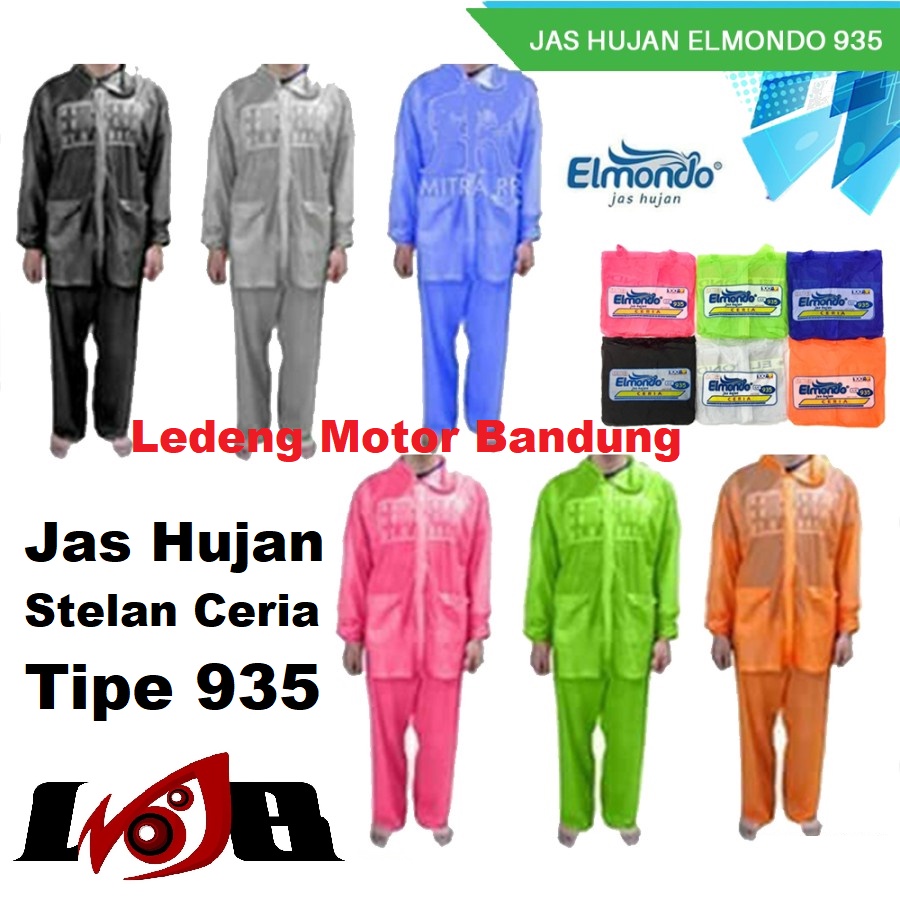 Elmondo Jas Hujan Stelan Ceria Jaket Celana Dewasa Raincoat 935