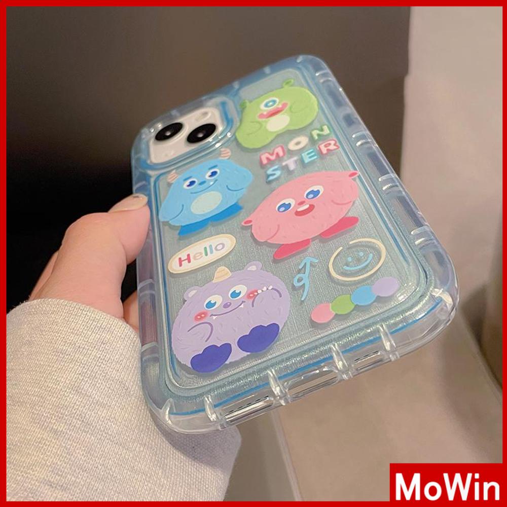 For iPhone 14 Pro Max iPhone Case Thickened TPU Soft Case Clear Case Airbag Shockproof Blue Cute Monster Compatible with For iPhone 13 Pro Max 12 Pro Max 11 Pro Max 7plus XR xs max