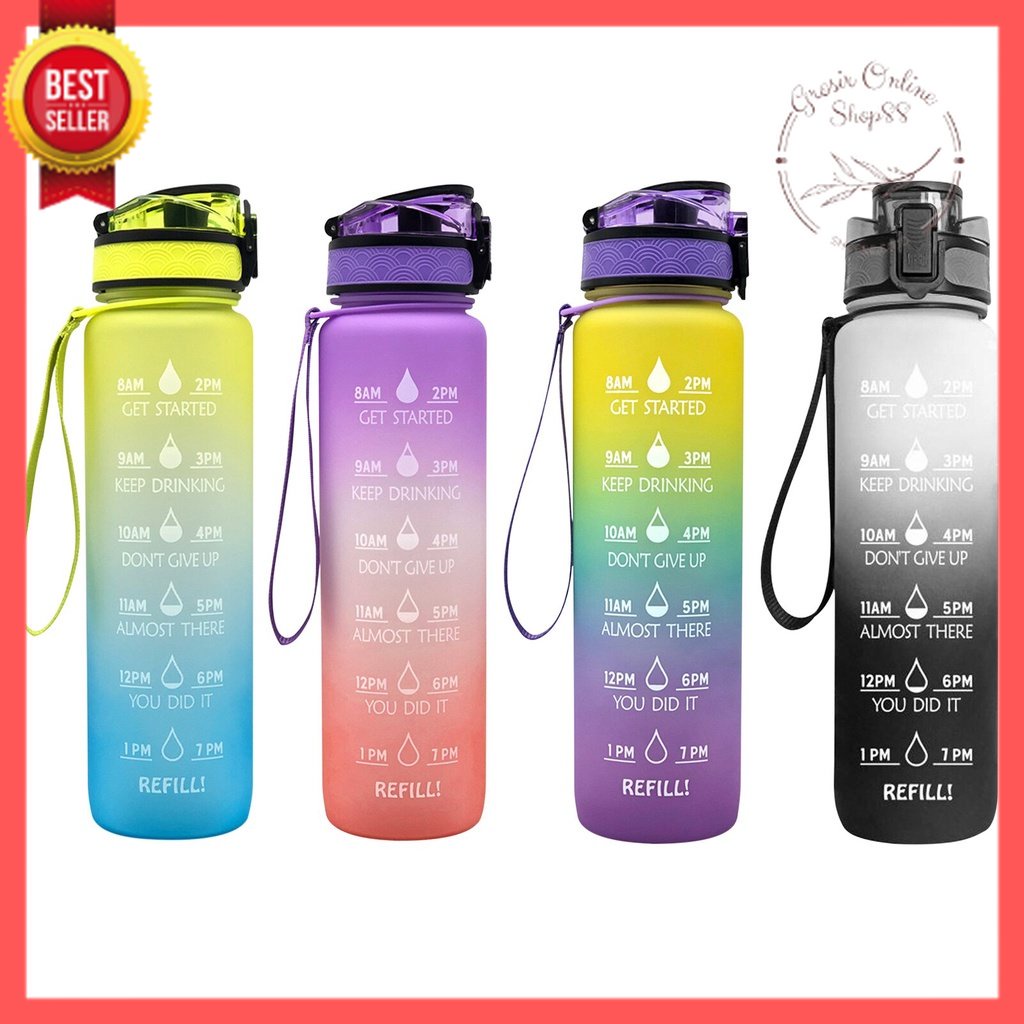 [GOS] - E101- Botol Minum 1 LITER PASTEL / Botol minum 1000ml / Drink Reminder BPA FREE