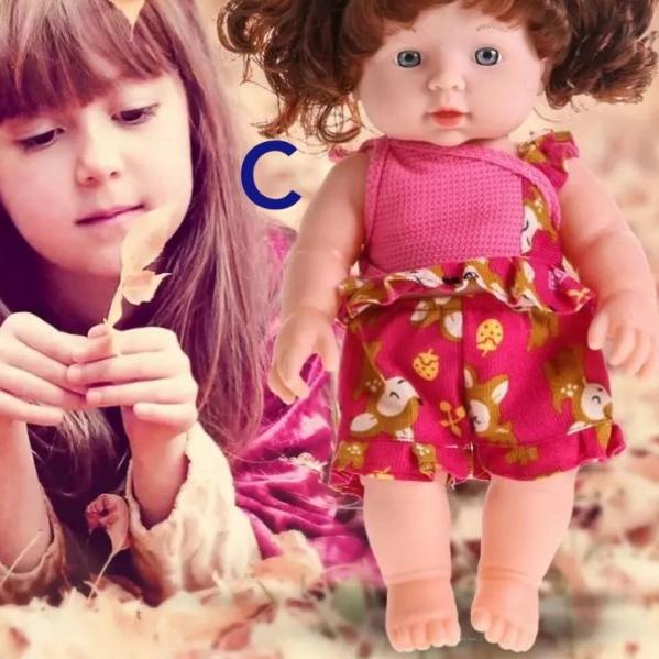 Boneka silikon vinyl 30cm kado ultah anak kualitas import baby doll - Merah