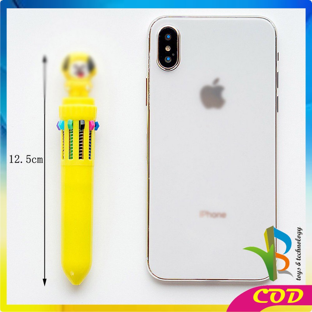 RB-A13 PENA Karakter Rainbow Pulpen Kartun 10 Warna Pen Warna Warni Bolpoin Karakter Lucu