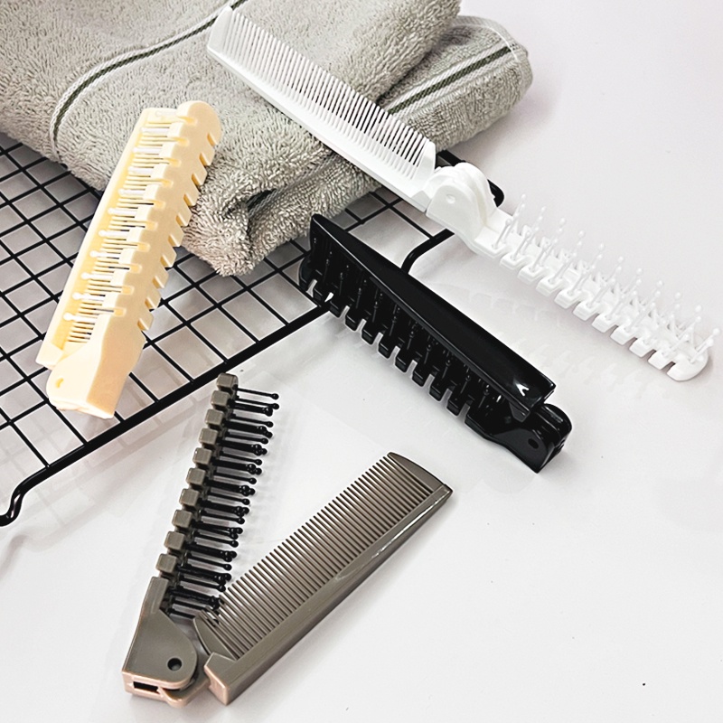 Sisir Lipat Portable 2 In 1 Anti Statis Untuk Tata Rambut