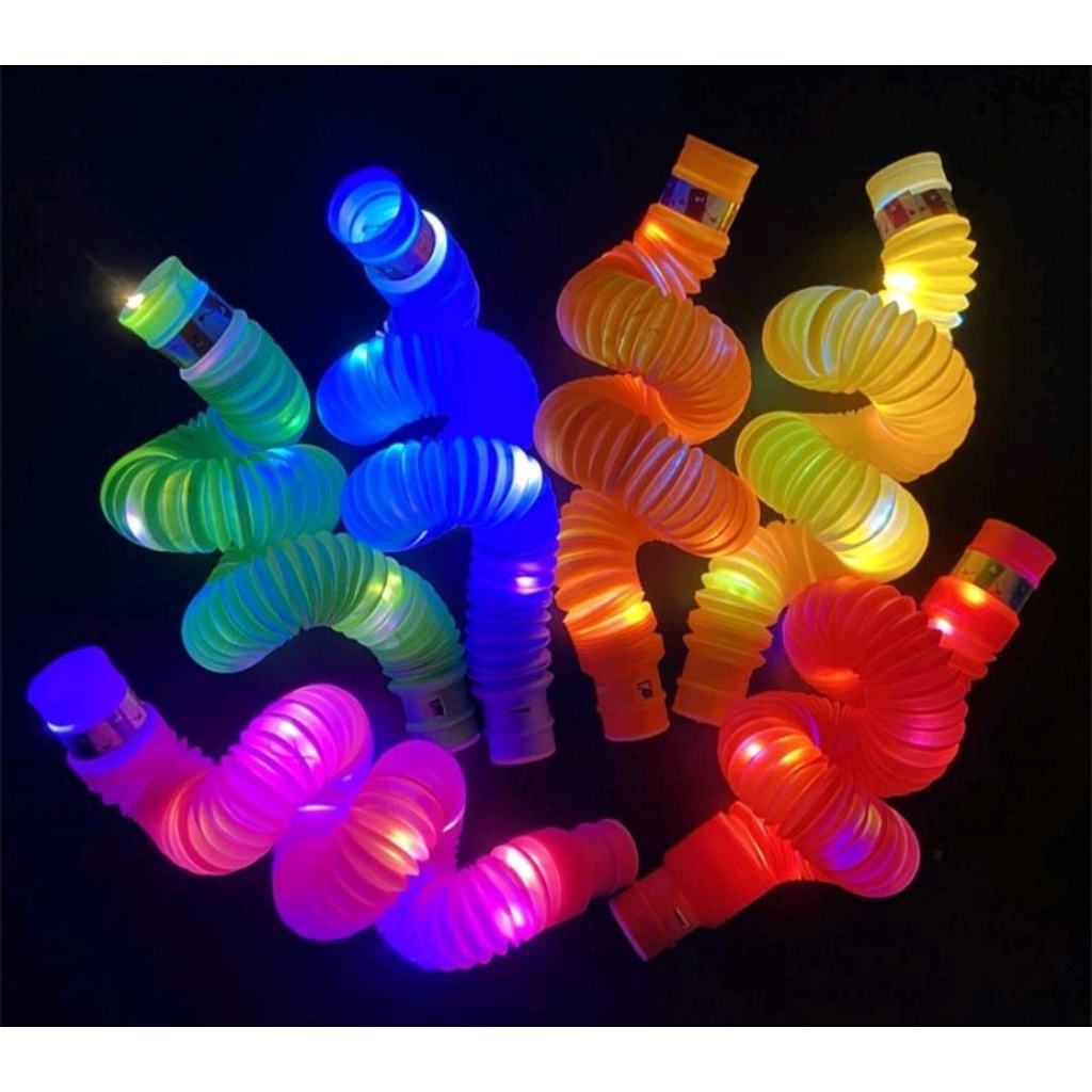 MAINAN VIRAL !!! Light Up Pop Tubes / Pop Pipes / Mainan Lampu Stick Pipa Selang Fidget Toy